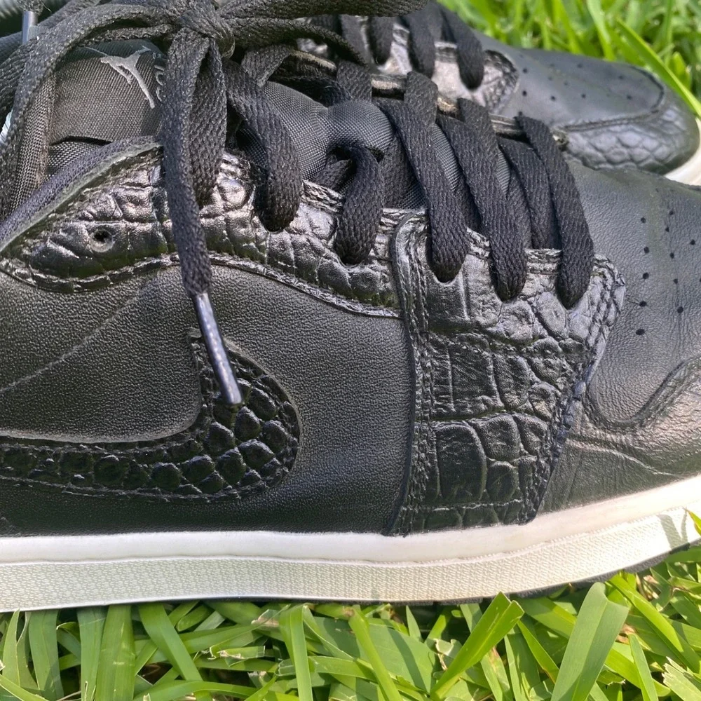 Nike Air Jordan 1 Low Golf Triple Black Crocodile Mens 13 DD9315-003